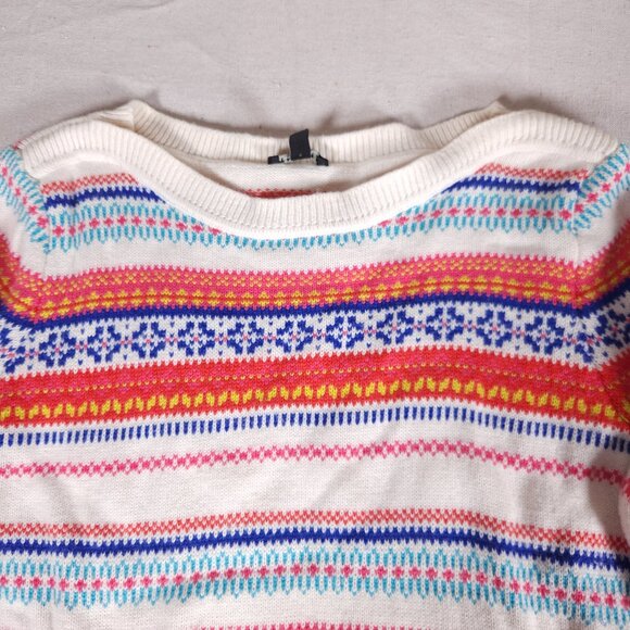 Talbots Fair Isle Nylon Lambswool Blend Knit Sweater Womens Medium Cottagecore - Picture 7 of 13